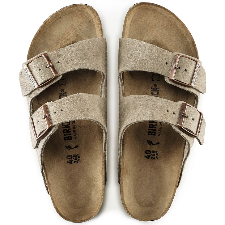 Birkenstock Unisex Arizona Taupe Suede Leather Sandal