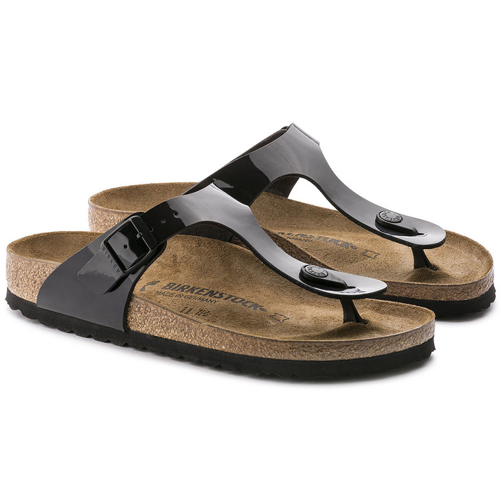 Birkenstock Gizeh Black Patent Birko Flor - Women's Sandal