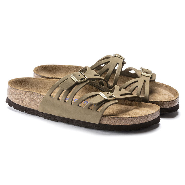 Granada Soft Footbed Faded Khaki Nubuck Leather - Women's Sandal (1018820)