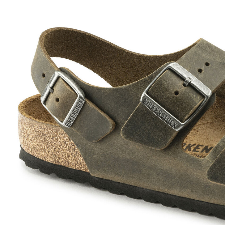 Birkenstock Milano Faded Khaki Oiled Leather - Men's Sandal