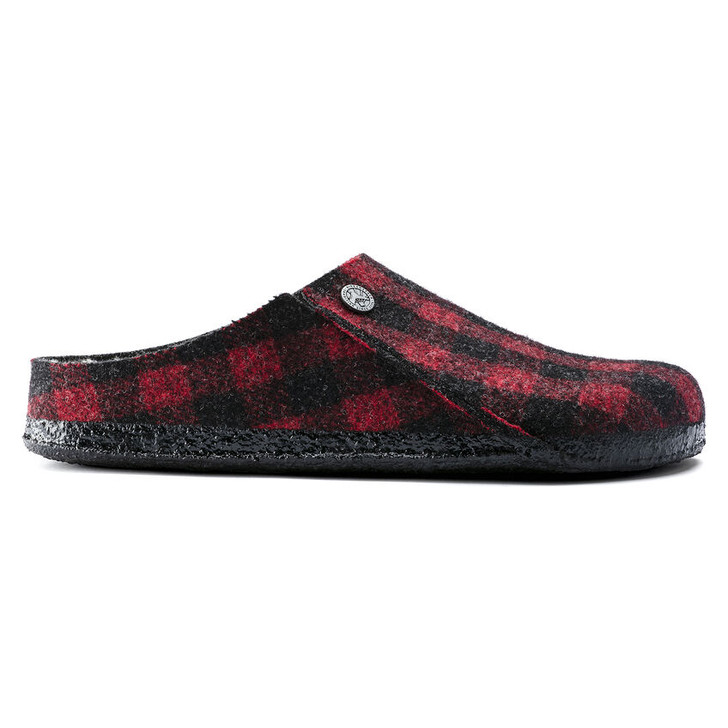 Birkenstock Zermatt Shearling Plaid Red Wool Felt - Women's Clog