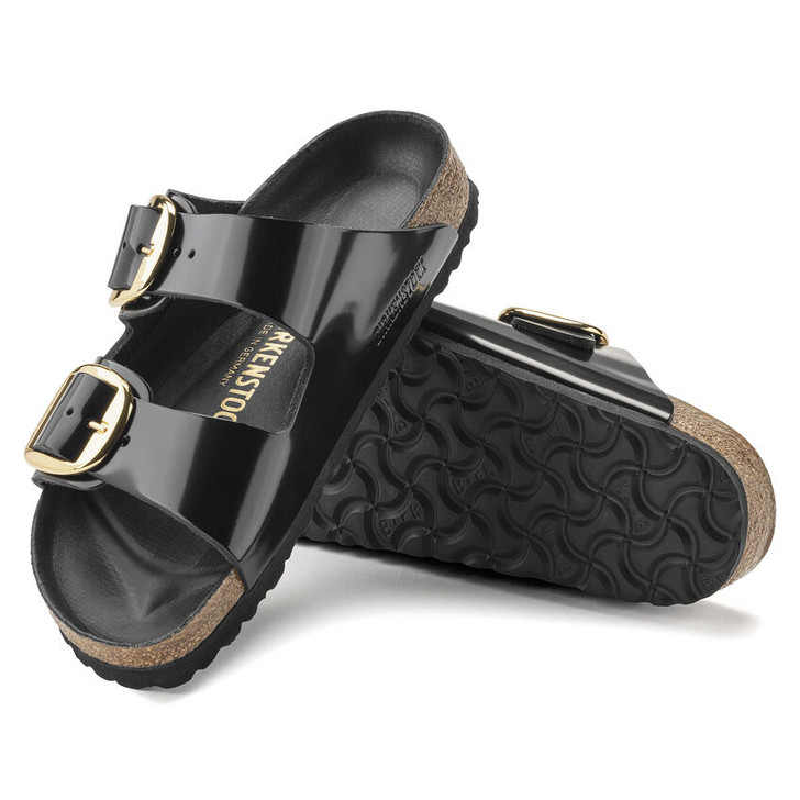 Birkenstock Arizona Big Buckle High Shine Black Natural Patent Leather - Women's Sandal