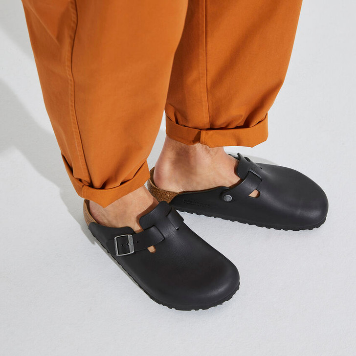 Birkenstock - Boston Grip Clog - Vintage Wood Black Leather 