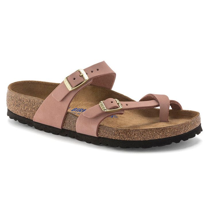 Mayari Soft Footbed Old Rose Nubuck Leather - Women's Sandal (1023964)