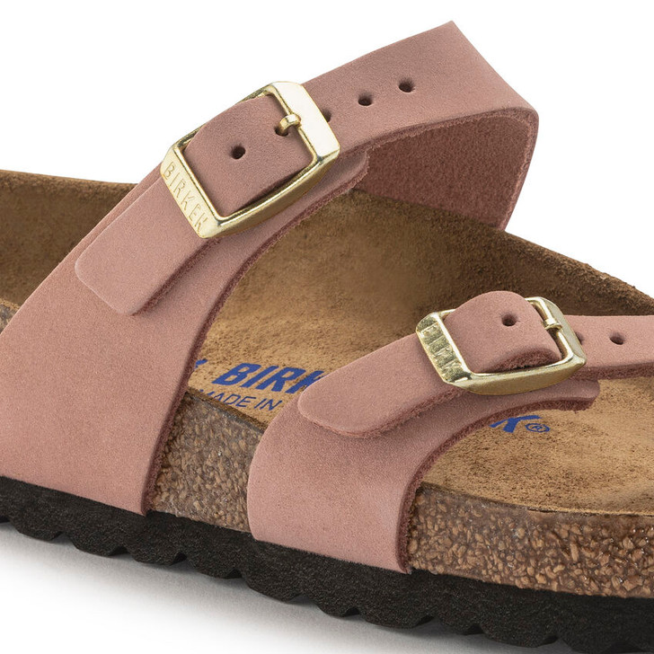 Mayari Soft Footbed Old Rose Nubuck Leather - Women's Sandal (1023964)