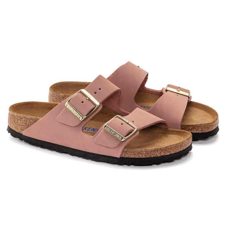 Arizona Soft Footbed Old Rose Nubuck Leather - Women's Sandal (1024199)