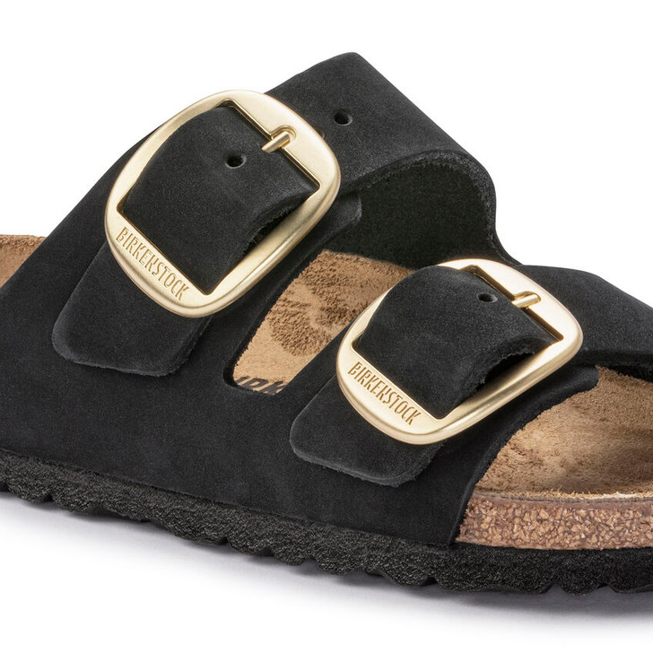 Birkenstock Arizona Big Buckle Black Nubuck Leather - Women's Sandal