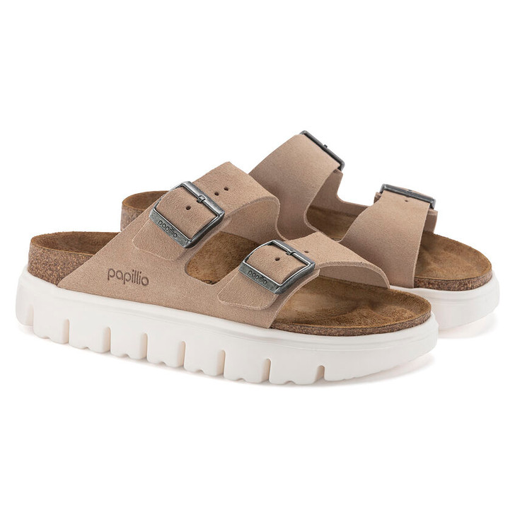 Birkenstock Women's Arizona Chunky Warm Sand Suede Leather Sandal