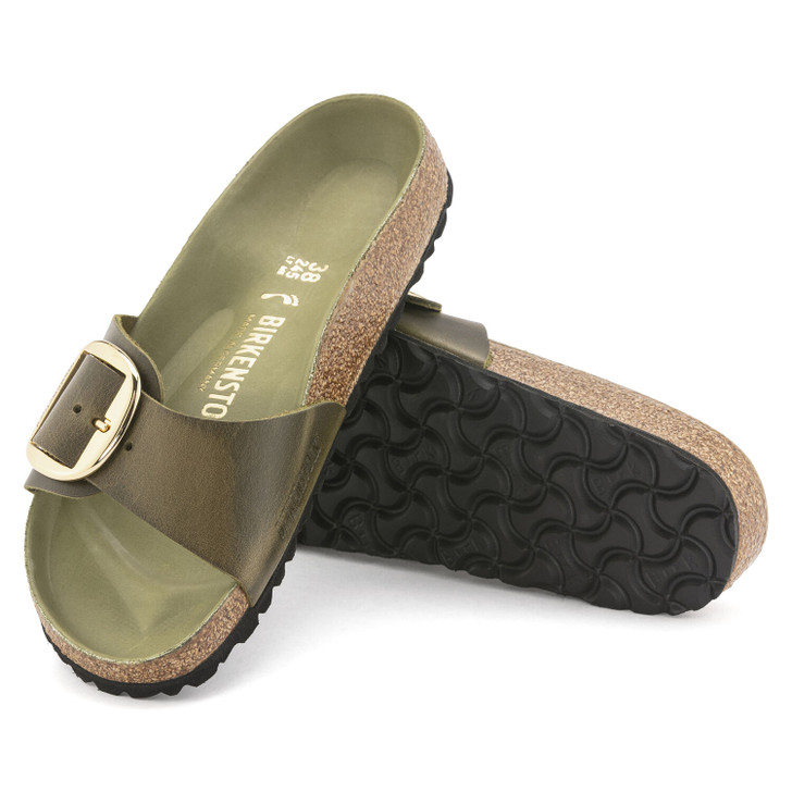 Birkenstock Madrid Big Buckle Olive Green Oiled Leather - Women's Sandal