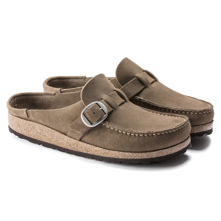 Birkenstock Buckley Gray Taupe Suede Leather - Women's Clog