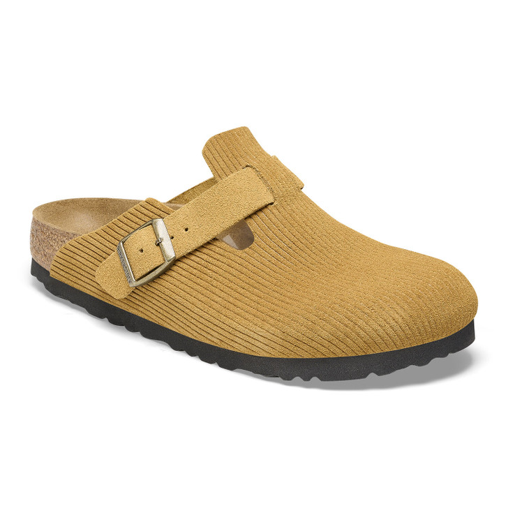 Birkenstock Boston Corduroy Cork Brown Suede - Women's Clog