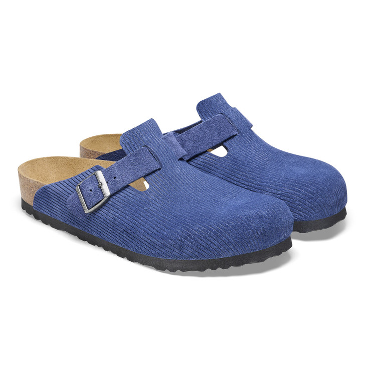 Birkenstock Boston Corduroy Indigo Suede - Unisex Clog