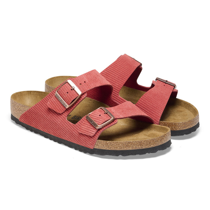 Birkenstock Arizona Corduroy Sienna Red Suede - Women's Sandal