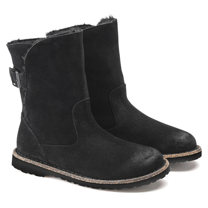 Birkenstock Uppsala Shearling Black Suede Leather - Women's Boot