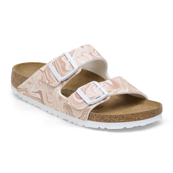 Birkenstock Arizona Birko Flor Marble New Beige - Women's Sandal 