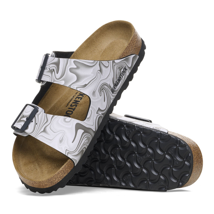 Birkenstock Arizona Birko Flor Marble Black - Women's Sandal