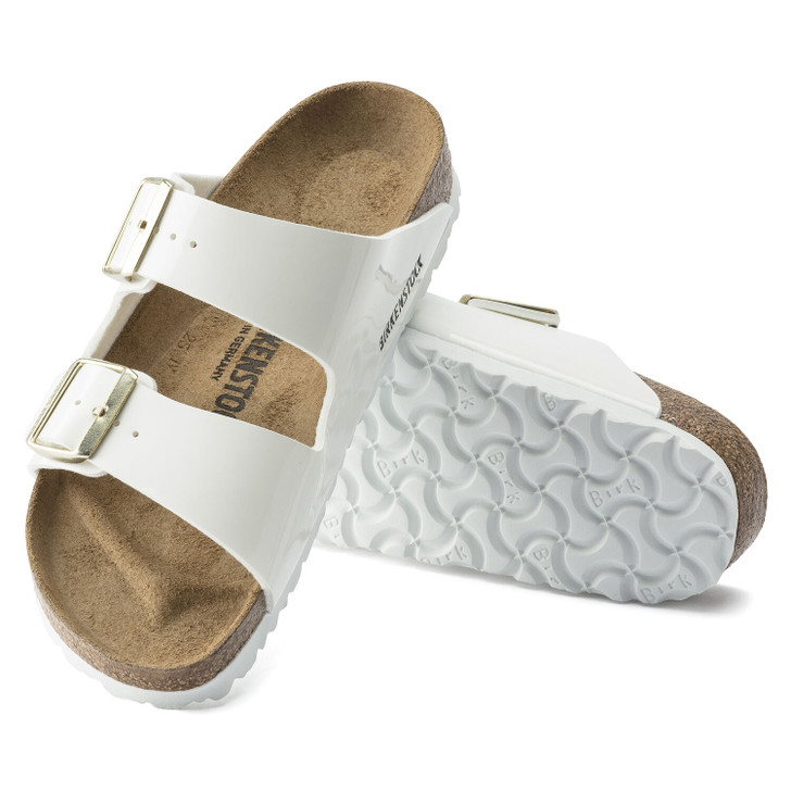 Birkenstock Arizona Birko Flor Patent White - Women's Sandal