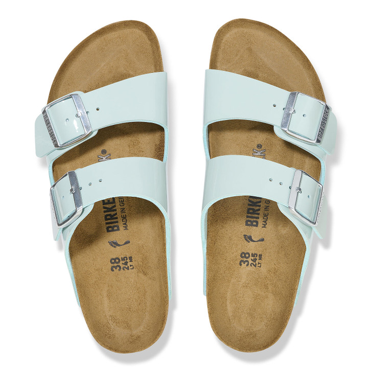 Birkenstock Arizona Birko Flor Patent Surf Green - Women's Sandal