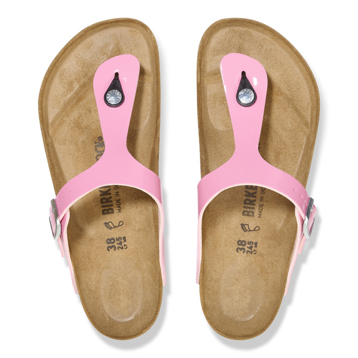Birkenstock Gizeh Birko Flor Patent Candy Pink - Women's Sandal