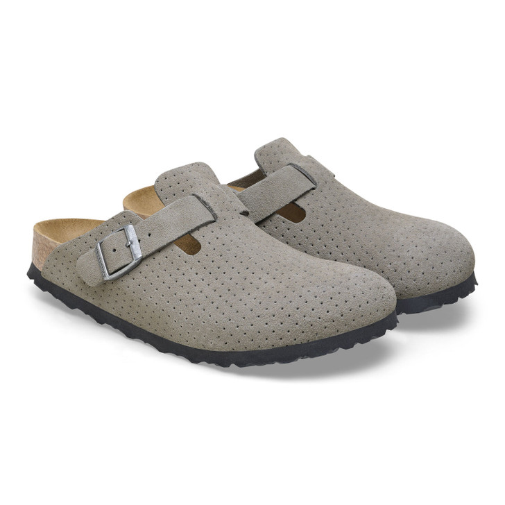 Birkenstock Boston Dotted Stone Coin Suede Leather - Women's Clog