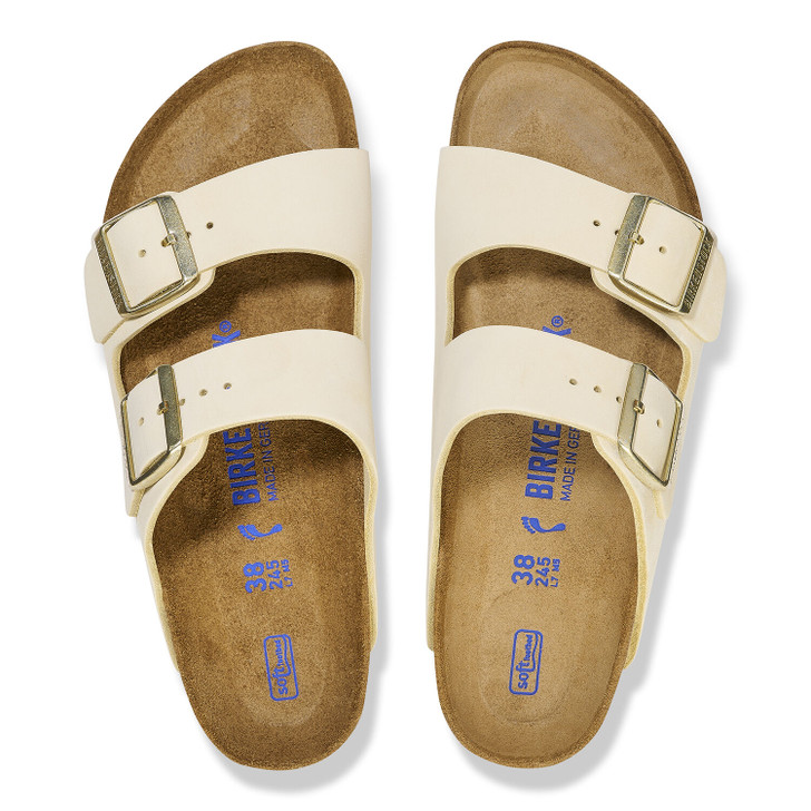 Birkenstock Arizona Soft Footbed Ecru Nubuck Leather - Women's Sandal