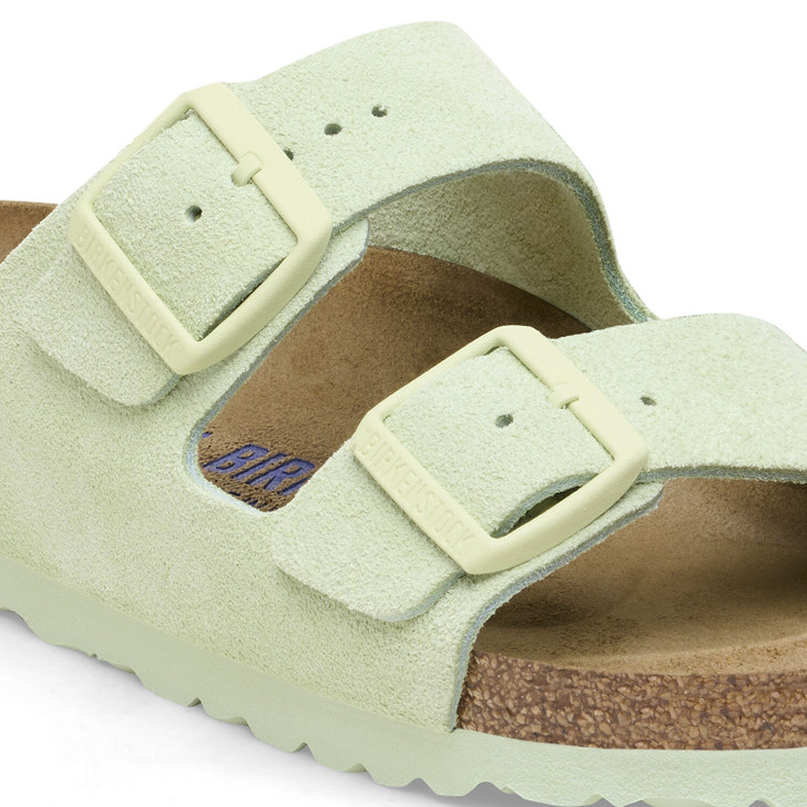 Birkenstock Arizona Soft Footbed Faded Lime Suede Leather - Women's Sandal