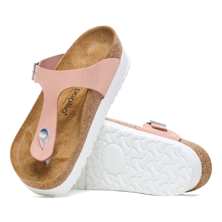 Birkenstock Gizeh Platform Vegan Soft Pink Nubuck Leather - Women's Sandal