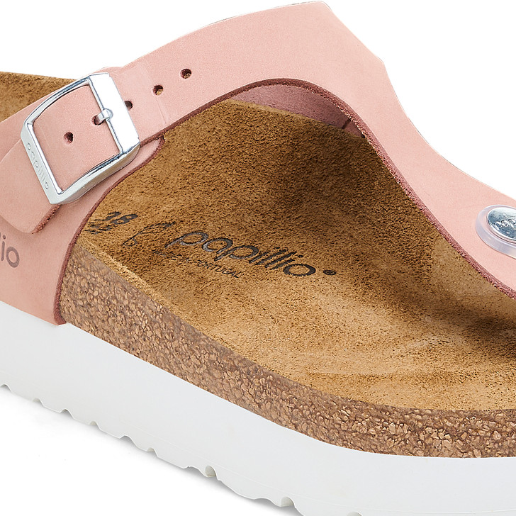 Birkenstock Gizeh Platform Vegan Soft Pink Nubuck Leather - Women's Sandal