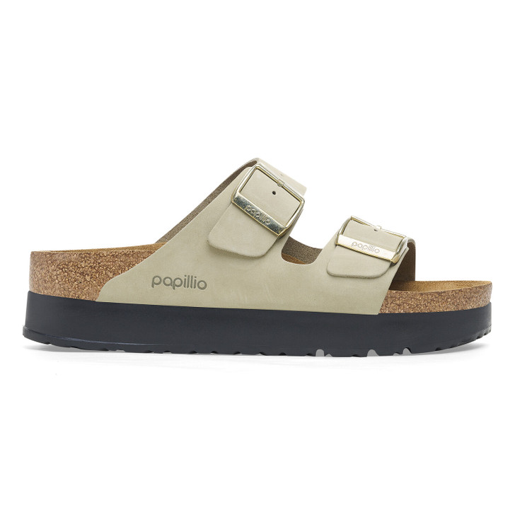 Birkenstock Arizona Platform Eucalyptus Nubuck Leather - Women's Sandal