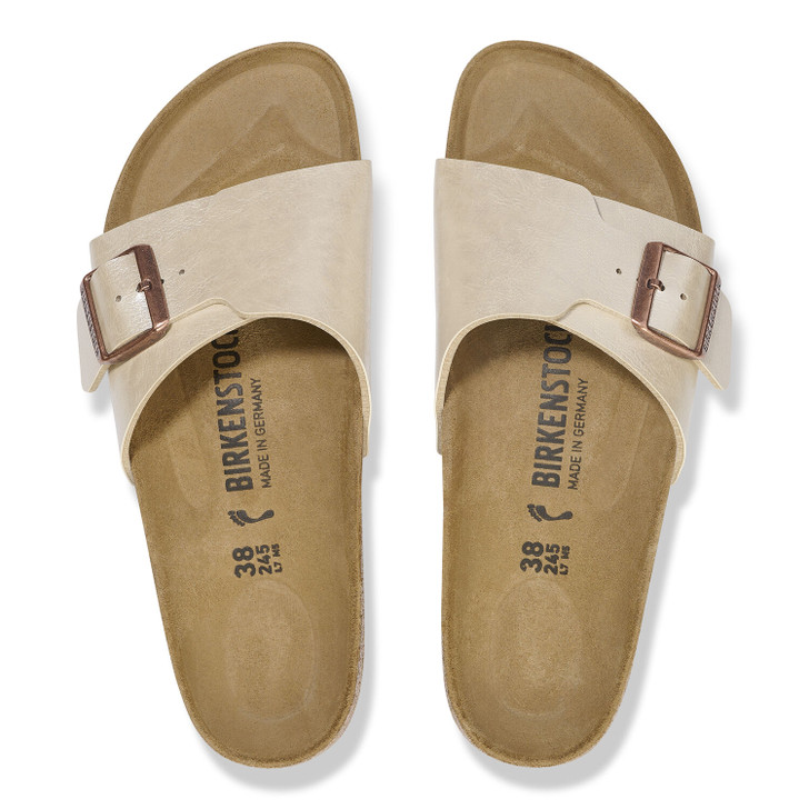 Birkenstock Catalina Birko Flor Graceful Pearl White Leather - Women's Sandal