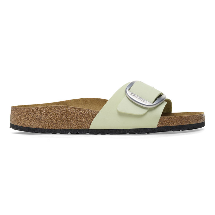 Madrid Big Buckle Faded Lime Nubuck Leather - Women's Sandal