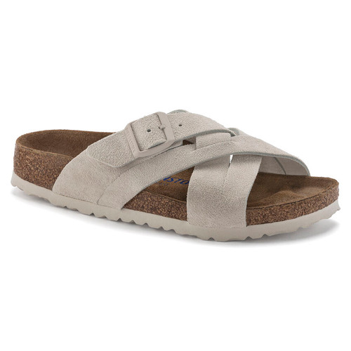 Birkenstock - Lugano Soft FootBed - Antique White Suede