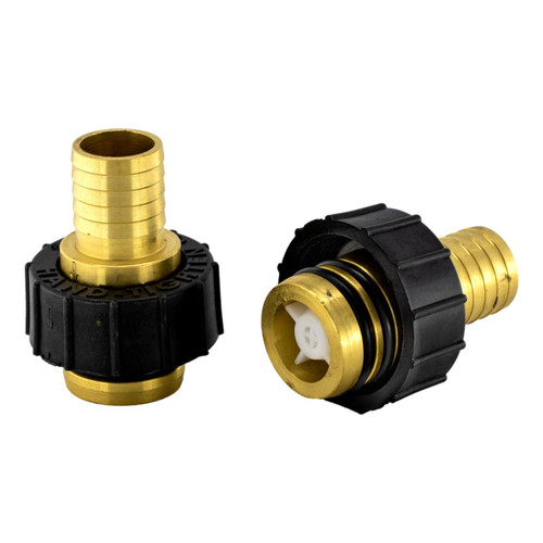 Flo-Link Double O-Ring x 1" Brass Barb Adapter Set with Check Valves