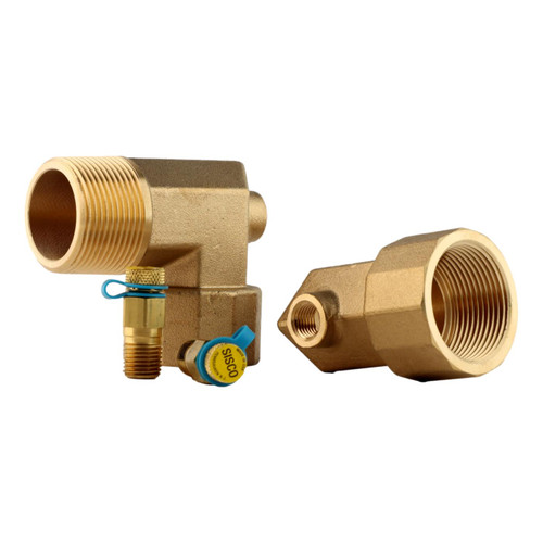 Brass Straight Adapter 1in Male Pipe Thread x 1in Barb 1/4 Tap