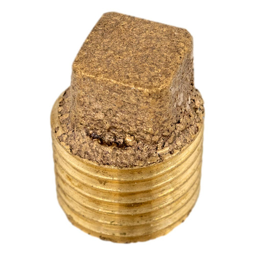 Bronze Threaded Square Head Solid Plug 1/4" MPT