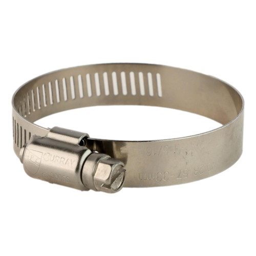 Hose Clamp #28 - All Stainless Steel -  1-5/16" to 2-1/4" - 5/16 Stainless Hex Worm Gear - 1/2" Marine Grade Band