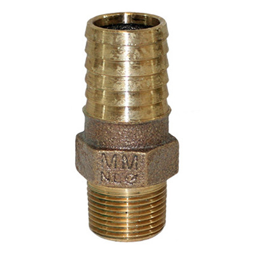 1" Barb X 3/4" MPT No Lead Brass Adapter
