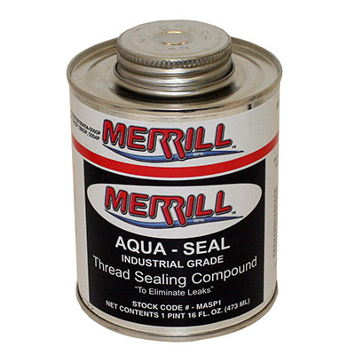 Aqua-Seal Thread Sealing Compound (Industrial Grade), Blue, Ideal for Stainless Steel and No-Lead Brass or Bronze, 1 Pint Can with Brush