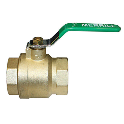 Brass Ball Valve - 2" Female Pipe Thread x 2" Female Pipe Thread - Full Port