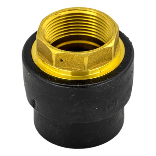 Socket Fusion Brass Adapter - 1-1/4" PE Fusion x 1-1/4" Female Pipe Thread