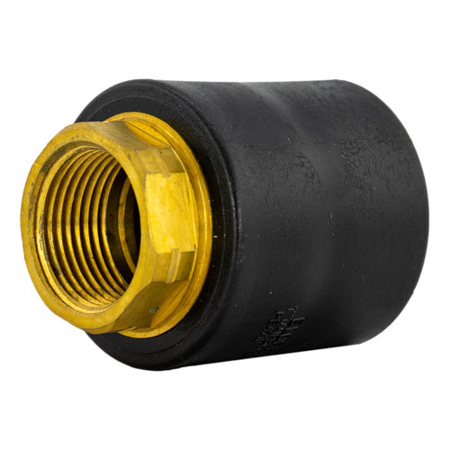 Socket Fusion Brass Adapter - 1-1/4" PE Fusion x 1" Female Pipe Thread