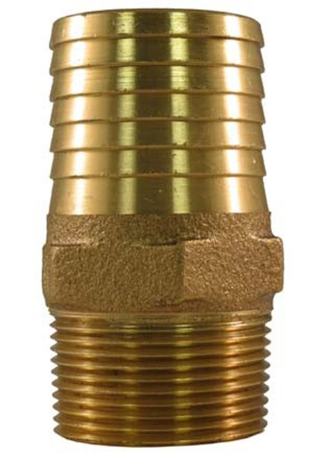 1-1/4" x 1-1/4" Bronze Male Adapter, Barb Insert to male Pipe Thread with Hex, No-Lead, for Plastic Pipe and Hose
