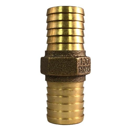 Brass Barb Insert Coupling - 1 x 1 with Hex - Geo-Hydro Supply, Ltd.