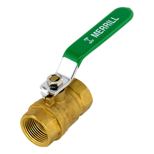 3/4" x 3/4" Brass Full Port Ball Valve, Female Pipe Thread to Female Pipe Thread, No-Lead, Safe for Potable Water