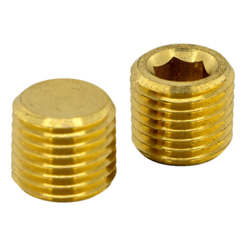 Brass Threaded Hex Socket Plug 1/4" Male Pipe Thread Brass Threaded Hex Socket Plug 1/4" Male Pipe Thread