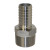Stainless Straight Adapter - 1.25" Male Pipe Thread x 1" Barb