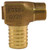 3/4" x 1" Red Brass Geothermal Heat Pump 90 Degree Below, Male Pipe Thread to Barb Insert with 1/4" Female Pipe Thread Tap for Pressure/Temperature Port