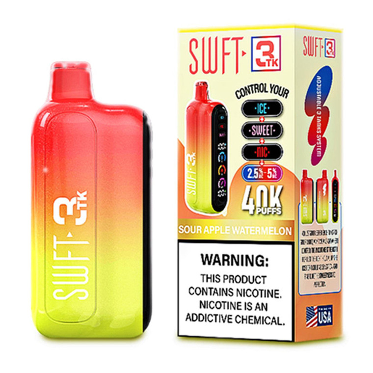 Swft 3TK 40000 Puffs Disposable Vape 40K Adjustable - Sour Apple Watermelon