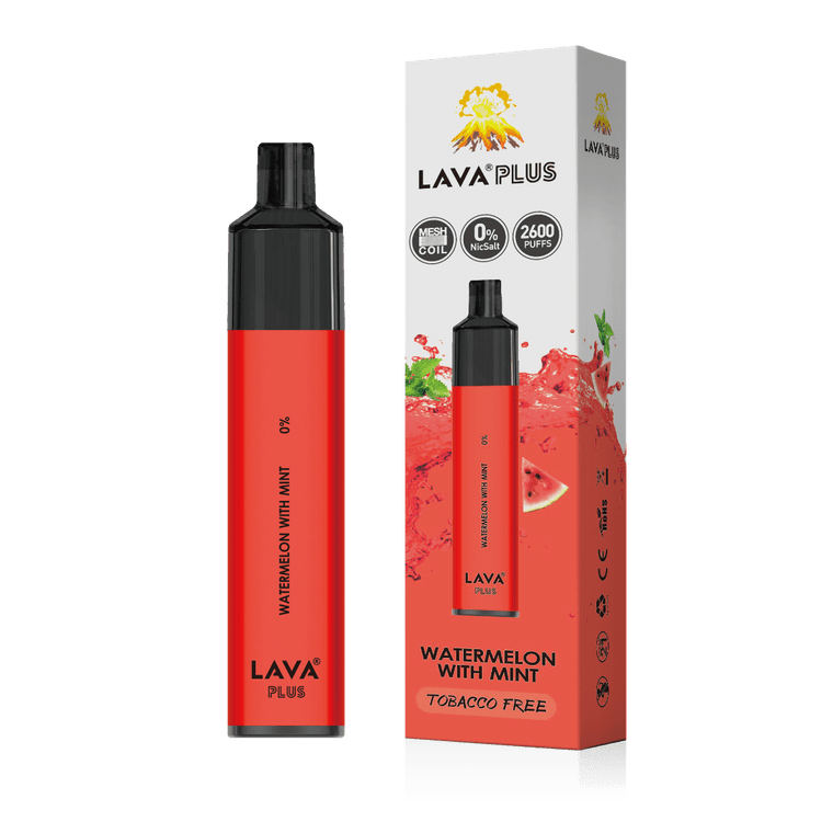 Lava Plus 2600 Puffs Disposable Zero Nicotine Free 0% - Watermelon with Mint