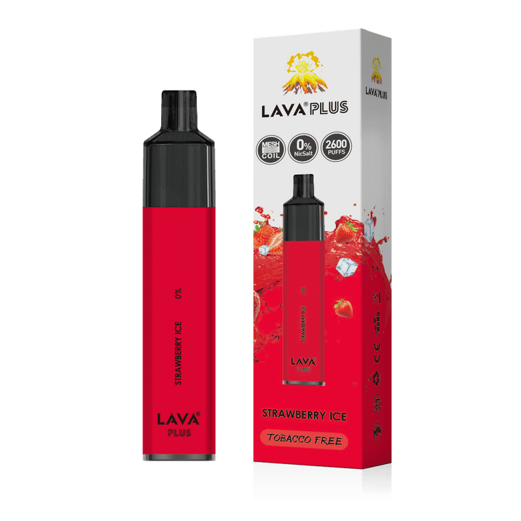 Lava Plus 2600 Puffs Disposable Zero Nicotine Free 0% - Strawberry Ice